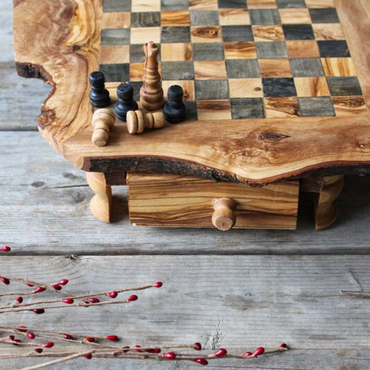 Natural Wood Trunk Chess Set - Chess sets for sale USA
