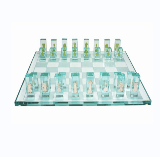 Elegant Glass Chess Set - Chess sets for sale USA