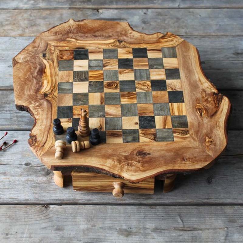 Natural Wood Trunk Chess Set - Chess sets for sale USA