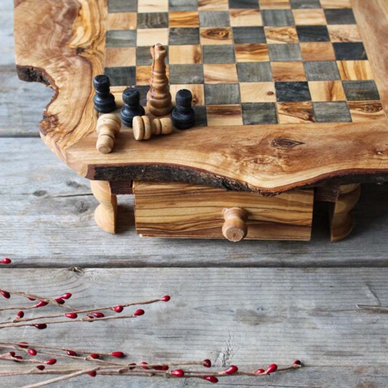 Natural Wood Trunk Chess Set - Chess sets for sale USA