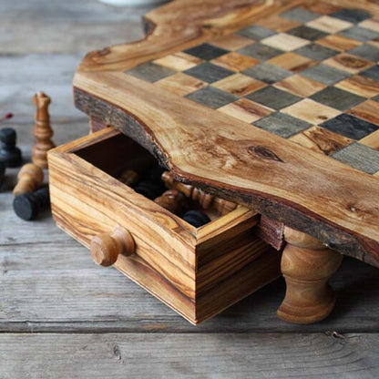 Natural Wood Trunk Chess Set - Chess sets for sale USA