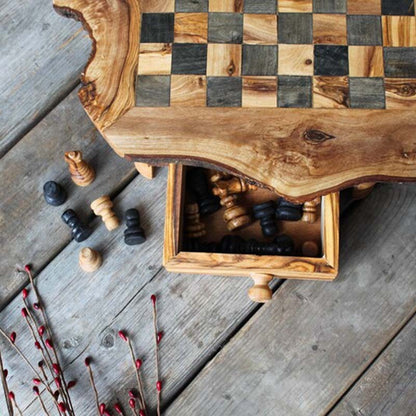 Natural Wood Trunk Chess Set - Chess sets for sale USA