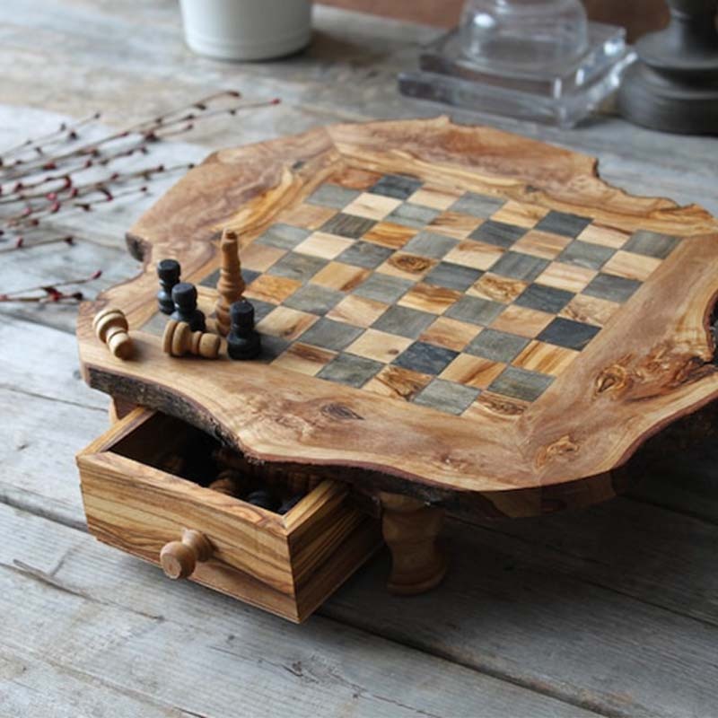 Natural Wood Trunk Chess Set - Chess sets for sale USA